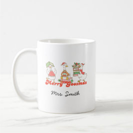 Anpassningsbar Merry Goosemas Teacher Gift Kaffemugg