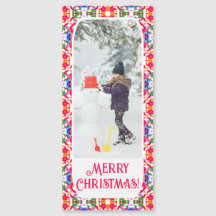 Anpassningsbar Merry Jolly jul Photo Magnetic Card
