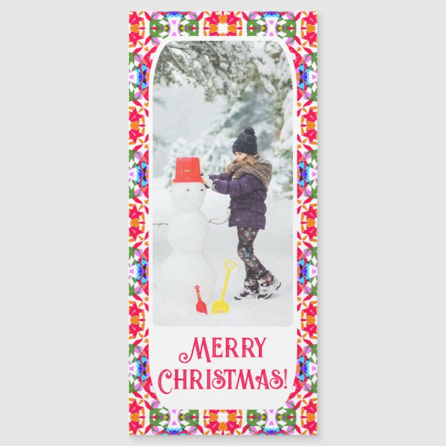 Anpassningsbar Merry Jolly jul Photo Magnetic Card (Framsida)