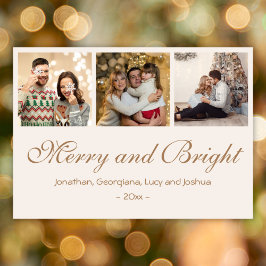 Anpassningsbar Merry och Bright 2025 Family Photo  Julkort