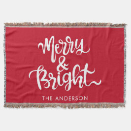 Anpassningsbar Merry och Bright Typography Script Filt