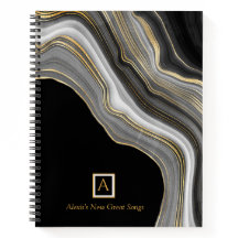 Anpassningsbar Message and Monogram, Agate Guld Gr