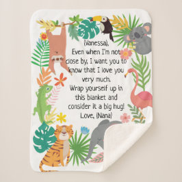 Anpassningsbar Message Baby Namn Safari Animals Gr