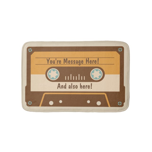 Anpassningsbar Message Cassette Bath Mat-bandmatni Badrumsmatta (Framsidan)