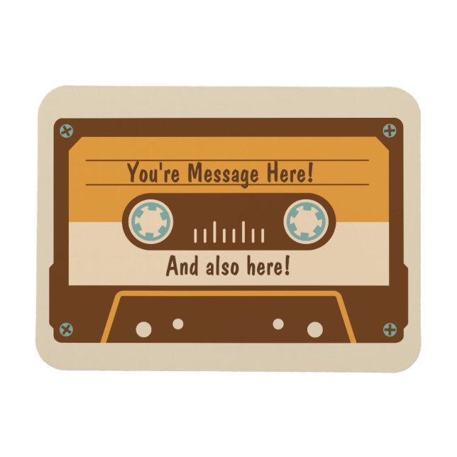 Anpassningsbar Message Cassette Tape Refrigerator  Magnet (Horisontell)