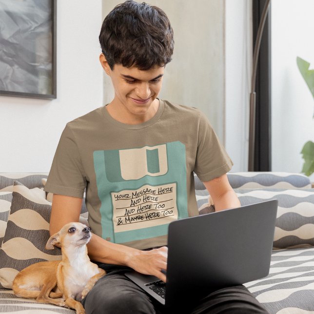 Anpassningsbar Message Computer-diskett T-Shirt (Skapare uppladdad)