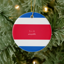 Anpassningsbar Message Costa Rica Flagga Julgransprydnad Keramik