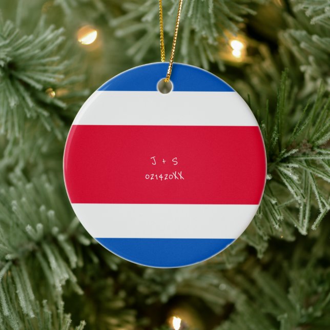 Anpassningsbar Message Costa Rica Flagga Julgransprydnad Keramik (Träd)