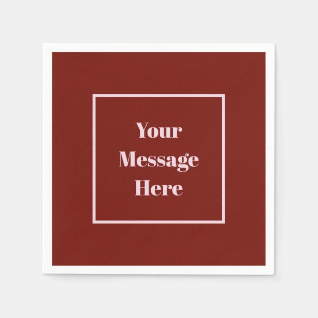 Anpassningsbar Message Cranberry och Ljusare rosa  Pappersservett (Framsidan)