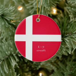 Anpassningsbar Message Danmark Flagga Julgransprydnad Keramik