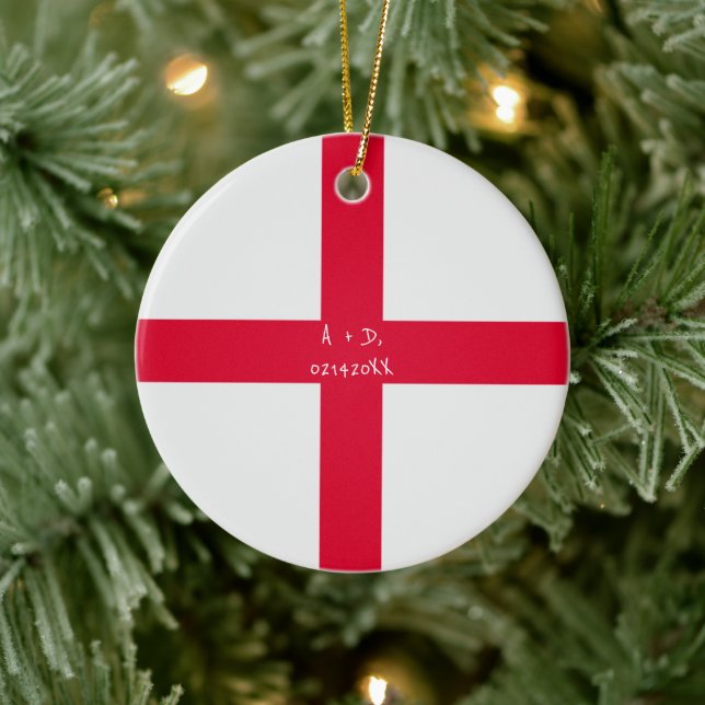 Anpassningsbar Message England Flagga Julgransprydnad Keramik (Träd)