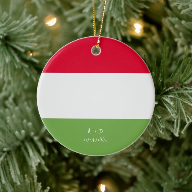 Anpassningsbar Message Hungary Flagga Julgransprydnad Keramik (Träd)