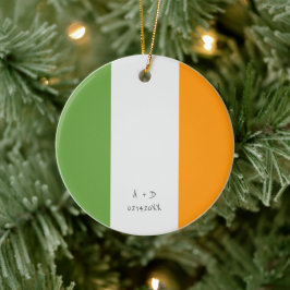 Anpassningsbar Message Ireland Flagga Julgransprydnad Keramik