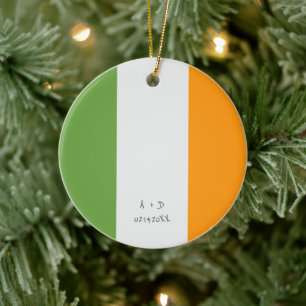 Anpassningsbar Message Ireland Flagga Julgransprydnad Keramik