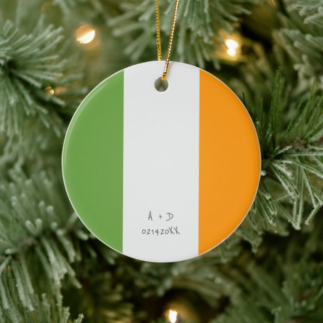 Anpassningsbar Message Ireland Flagga Julgransprydnad Keramik (Träd)