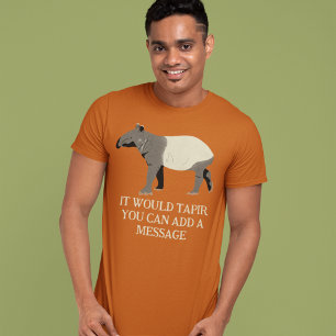 Anpassningsbar Message Malayan eller Asian Tapir G T Shirt