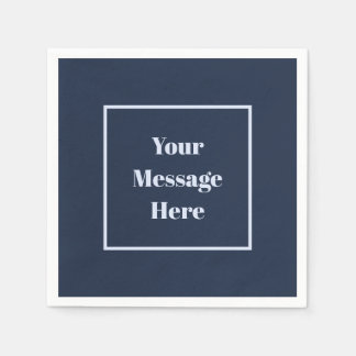 Anpassningsbar Message Navy och Light Blue Party Pappersservett