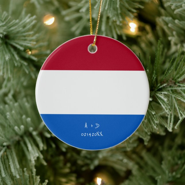 Anpassningsbar Message Netherlands Flagga Julgransprydnad Keramik (Träd)