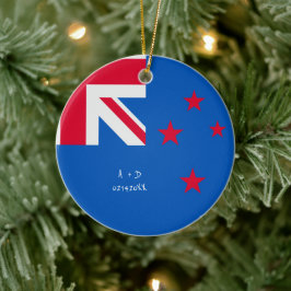 Anpassningsbar Message New Zealand Flagga Julgransprydnad Keramik