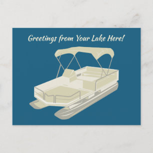 Anpassningsbar Message Pontoon Boat-vykort Vykort
