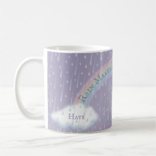 Anpassningsbar Message Rainbow Arch & Fluffy White Kaffemugg