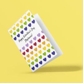 Anpassningsbar Message Rainbow Hearts Rand Mönster Kort