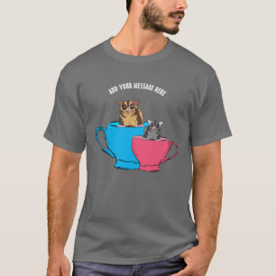 Anpassningsbar Message Sugar Gliders in Tekopp Gra T Shirt