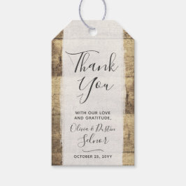 Anpassningsbar Message Tack Rustic Wood Wedding Fa Presentetikett