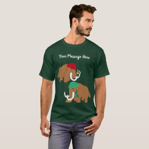 Anpassningsbar Message Wooly Mammoths julgrafik T Shirt