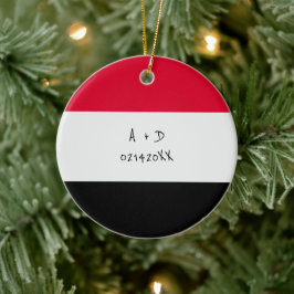 Anpassningsbar Message Yemen Flagga Helgdag Träd O Julgransprydnad Keramik