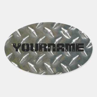 Anpassningsbar Metall arbetsskylt Namn Ovalt Klistermärke