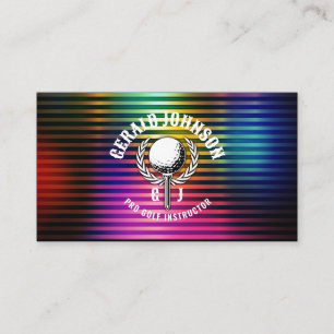 Anpassningsbar Metallfärgad golfmonogramdesign Visitkort