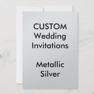 Anpassningsbar METALLIC-bröllopsinbjudan SILVER 5" Inbjudningar