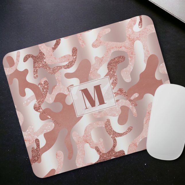 Anpassningsbar Metallic Ro Glitter Guld Rosa Marbl Musmatta (Skapare uppladdad)