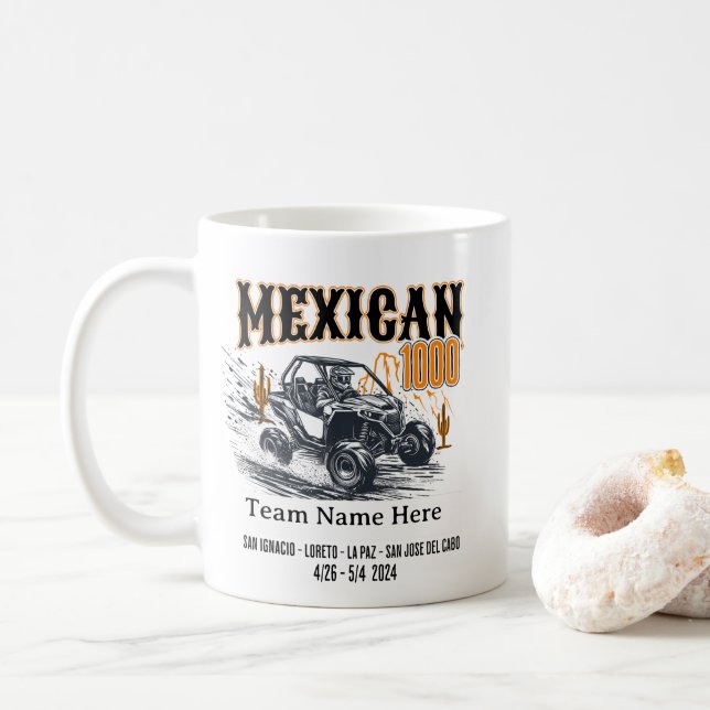 Anpassningsbar Mexikanska 1000 Baja California Täv Kaffemugg (Med munk)
