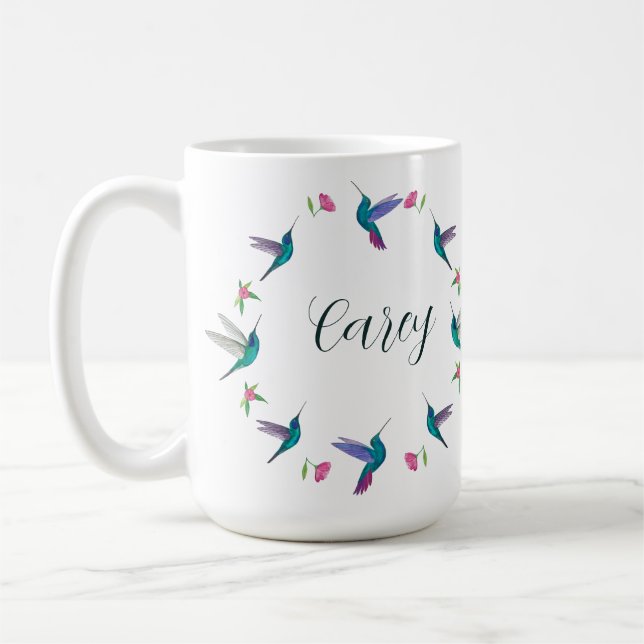 Anpassningsbar Mexikanska Violetear Hummingbird Kaffemugg (Vänster)
