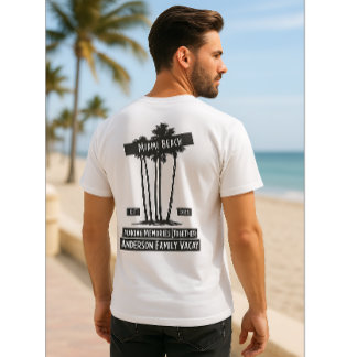 Anpassningsbar Miami Beach Family Vacation Handfla T Shirt