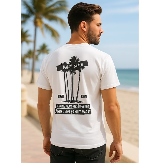 Anpassningsbar Miami Beach Family Vacation Handfla T Shirt (Skapare uppladdad)
