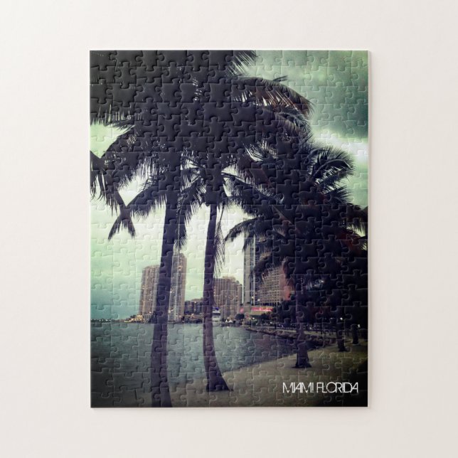 Anpassningsbar Miami Florida Downtown and Harbour  Pussel (Vertikal)