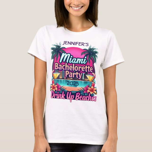 Anpassningsbar Miami Sjungningsfest T-Shirt (Framsida)