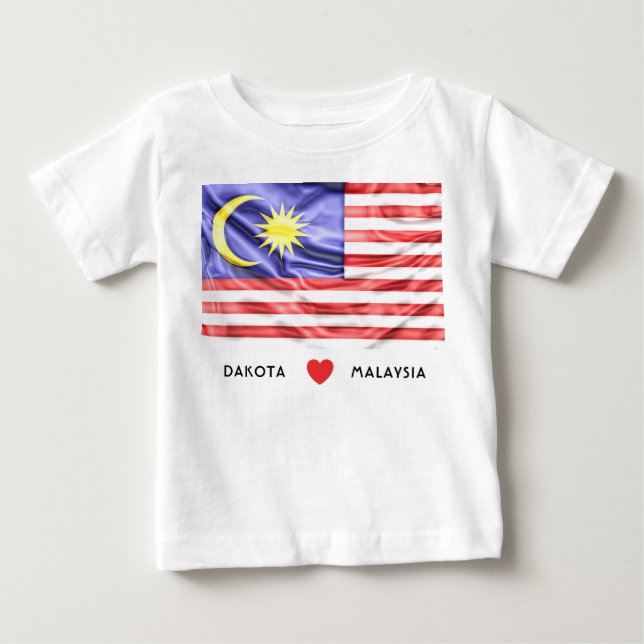 Anpassningsbar mig hjärtaflagga av Malaysia Tee (Framsida)