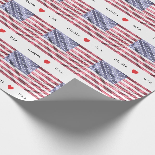 Anpassningsbar mig hjärtaflagga av USA Presentpapper (Hörn)