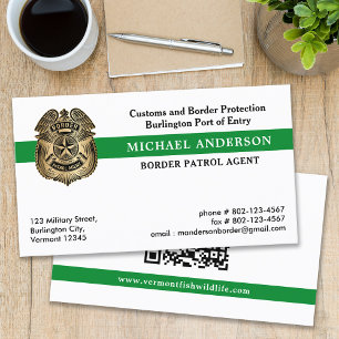 Anpassningsbar Militärpolis Federal US Gräns QR Co Visitkort