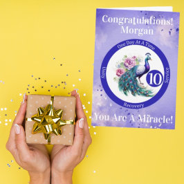 Anpassningsbar milstolpskort | Elegant nykterhetsk Kort