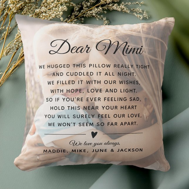 Anpassningsbar Mimi Message Photo Modern Mors dag Kudde (Skapare uppladdad)