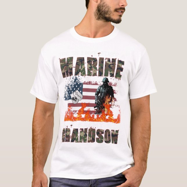 Anpassningsbar min morson är en marinprod mormor t shirt (Framsida)