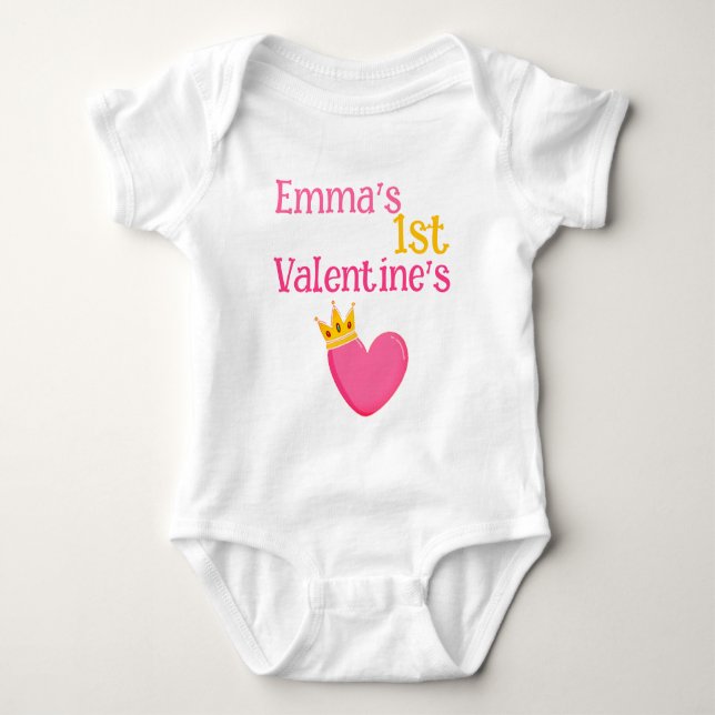 Anpassningsbar Mina första Valentineser Hjärtat Cu T Shirt (Framsida)