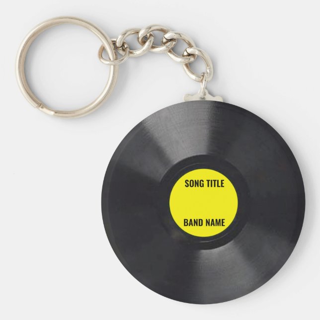 Anpassningsbar Mini Vinyl LP Keychain Nyckelring (Framsidan)
