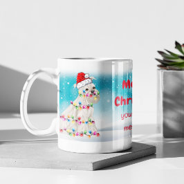 Anpassningsbar Miniature Schnauzer God jul Pet Hun Kaffemugg