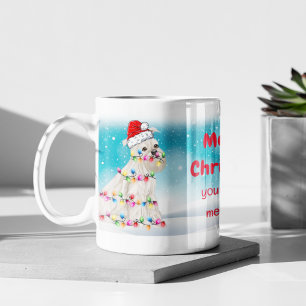 Anpassningsbar Miniature Schnauzer God jul Pet Hun Kaffemugg
